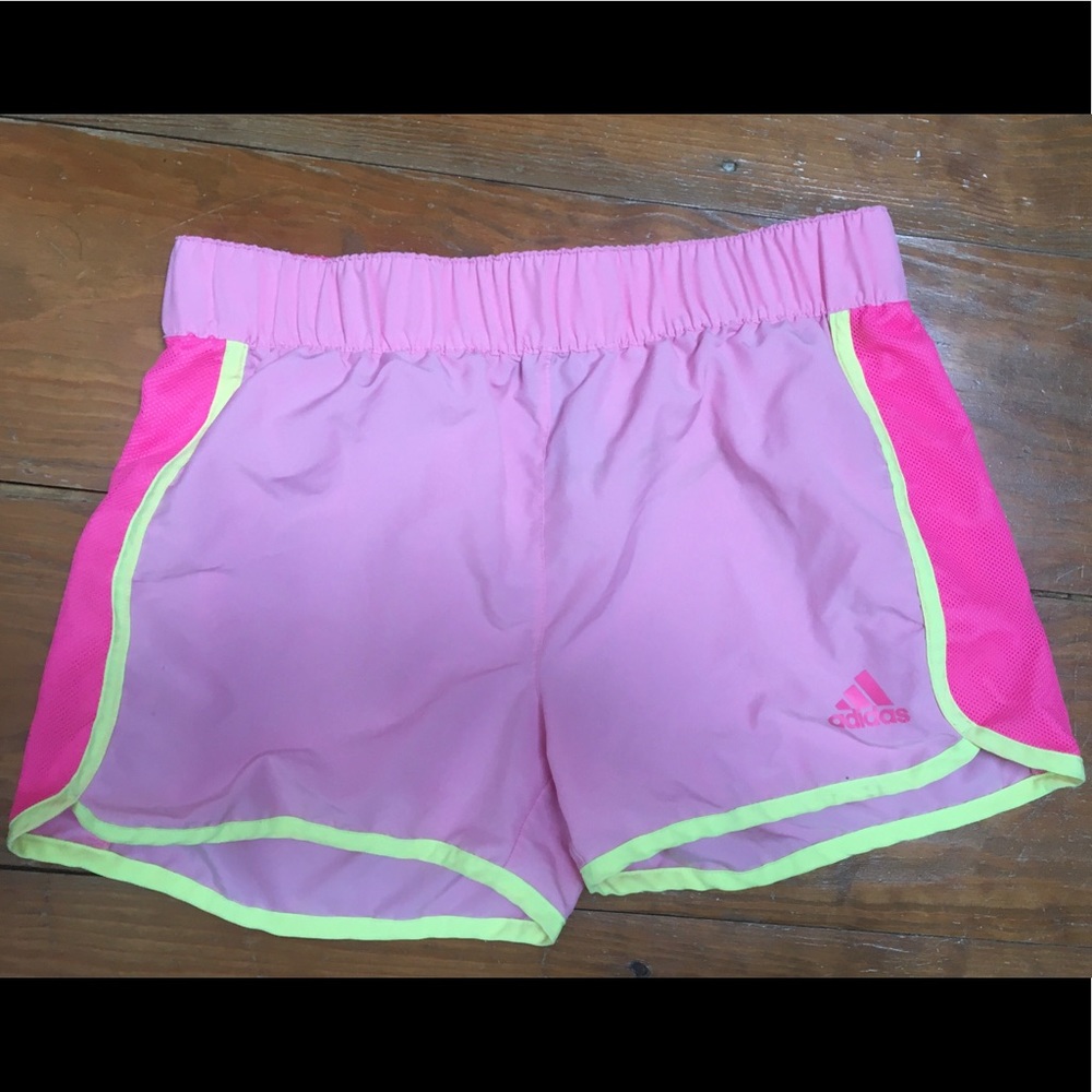 Adorable pink adidas workout shorts